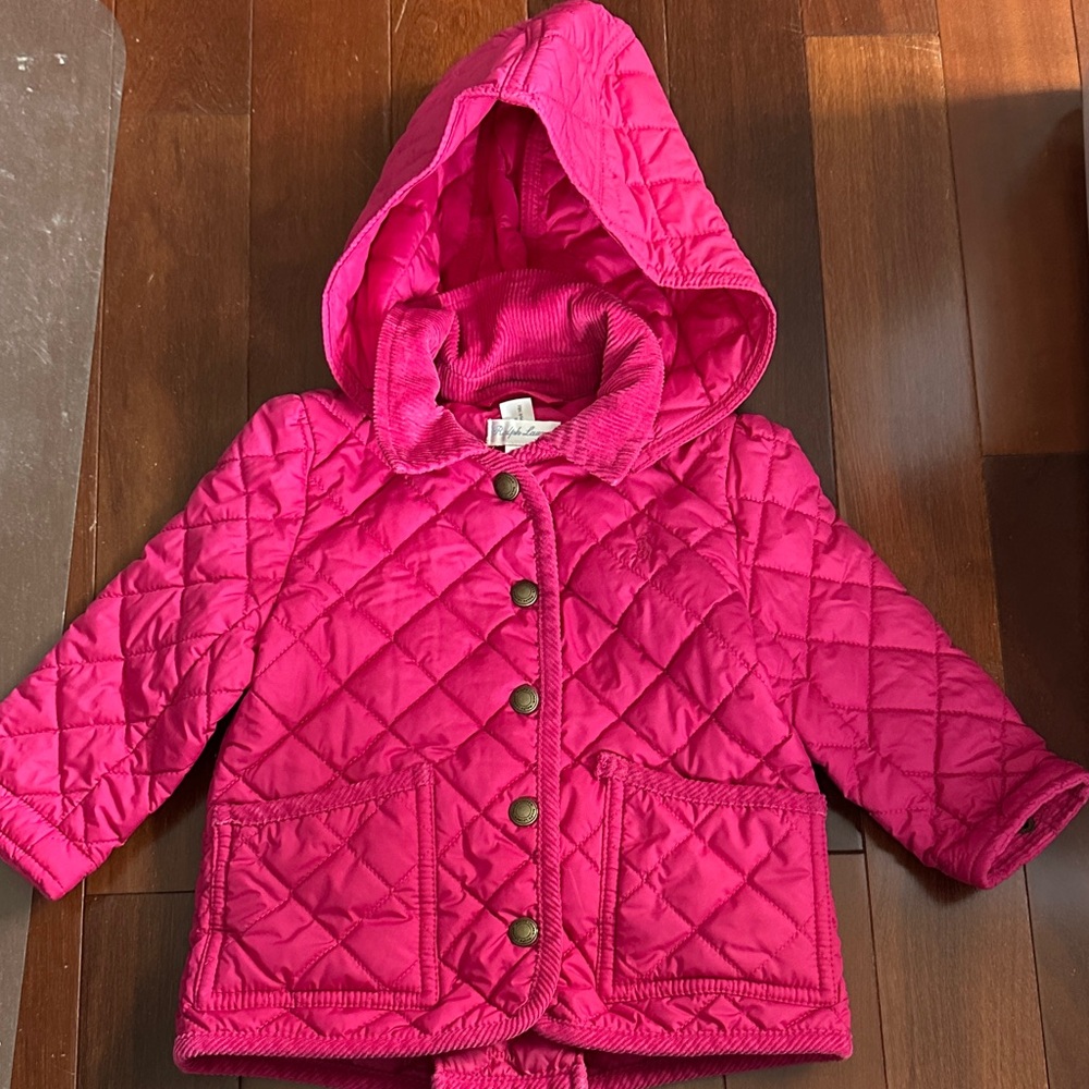 Polo by Ralph Lauren Pink Quilted Kids Puffer Jacket